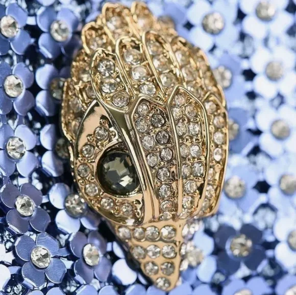 SOLD ❗️NWT Kurt Geiger London Blue Party Flower Mini Bag + Dusty - Picture 9 of 10